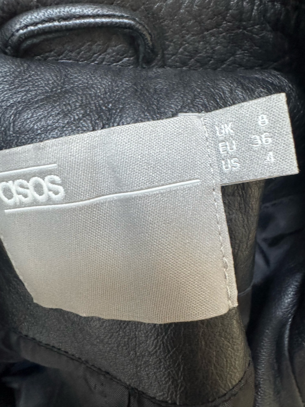 ASOS Black Studded Leather Moto Jacket - Picture 3 of 4